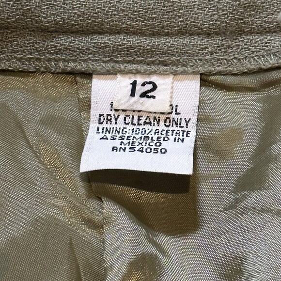 Rare 100% Wool Women Vintage Saville Suit Hunter Green Jacket Skirt Set Size 12 - Picture 12 of 14